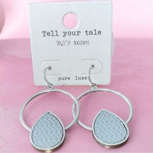 Pure Luxe Silver and Gray Teardrop Earrings